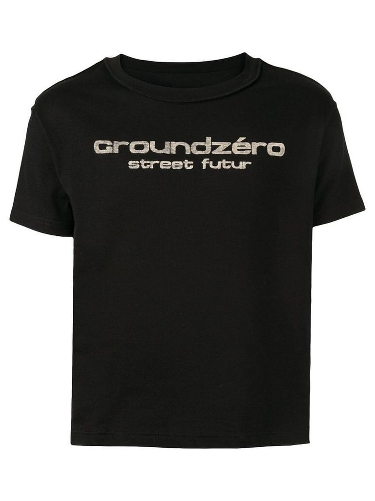 Ground Zero logo print T-shirt - Black