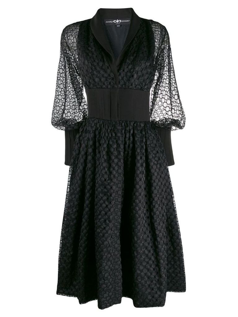 Avaro Figlio broderie anglaise flared dress - Black
