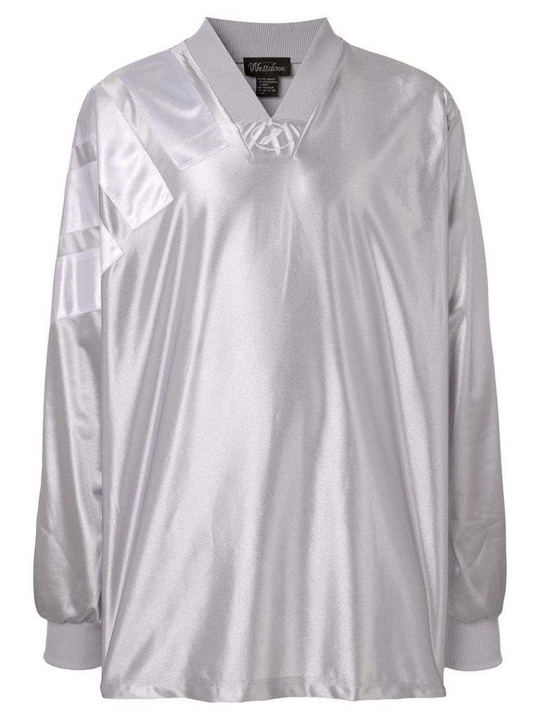 We11done printed jersey top - SILVER