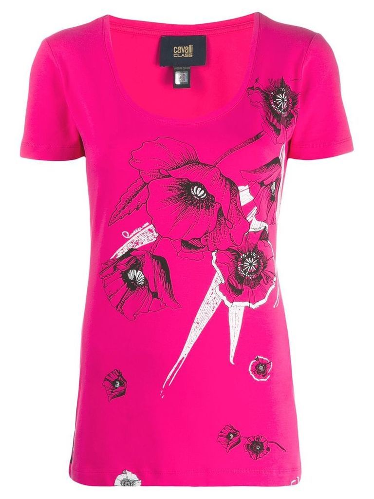 Cavalli Class floral print T-shirt - Pink