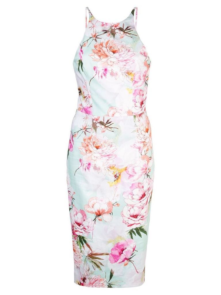 Black Halo floral print fitted dress - Green