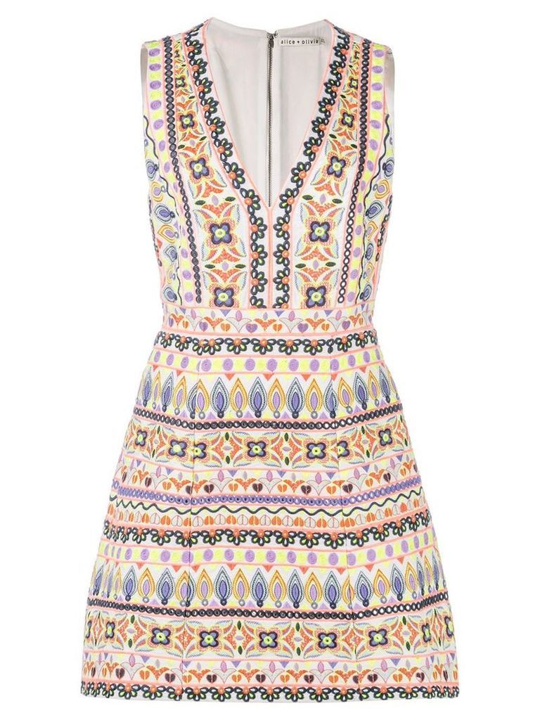 Alice+Olivia multi-pattern embroidered dress - Multicolour