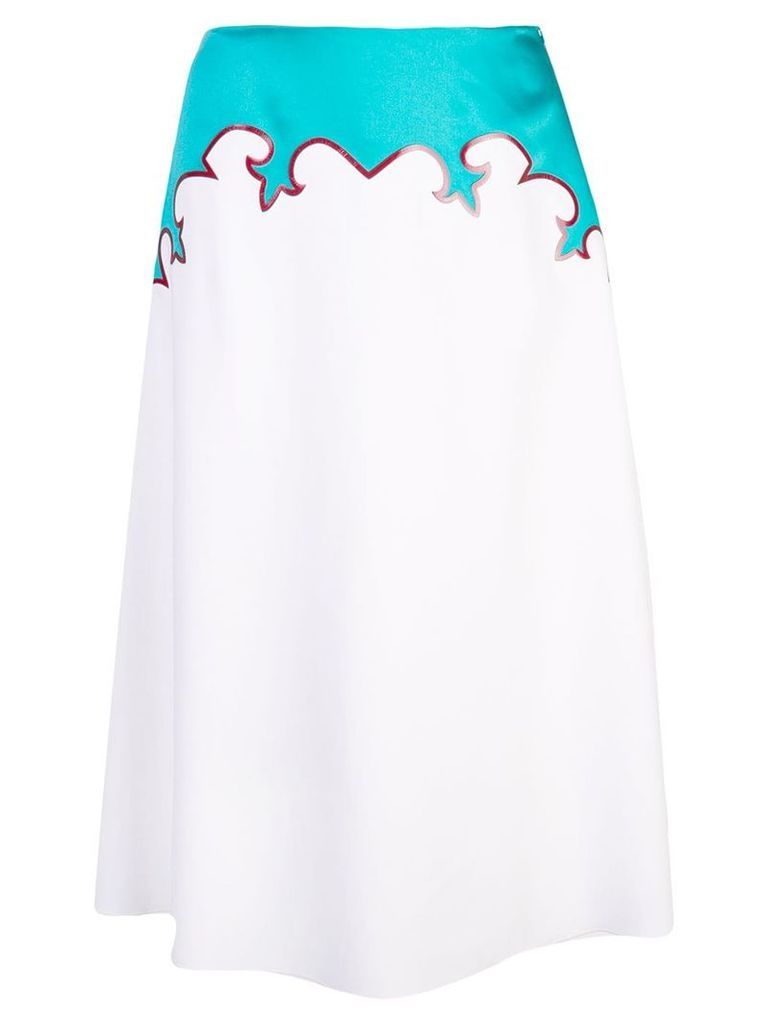 Ralph Lauren two-tone A-line skirt - White