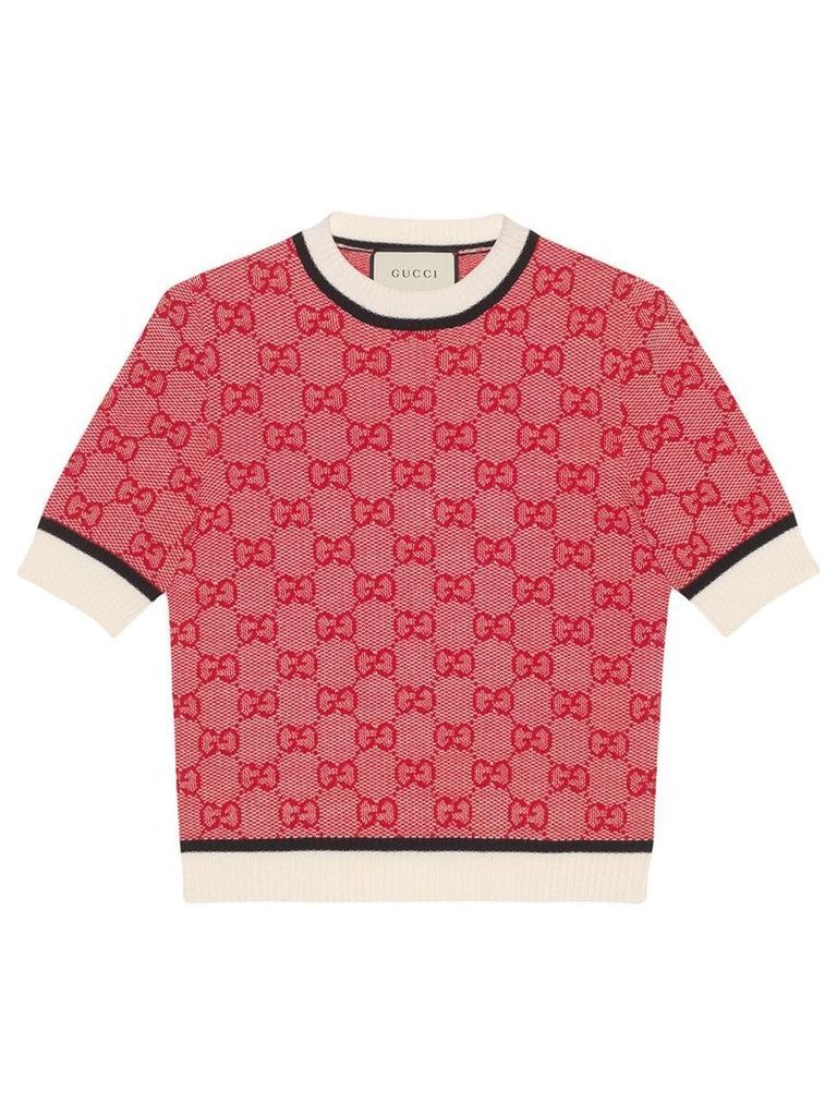Gucci GG knitted cropped top - Red