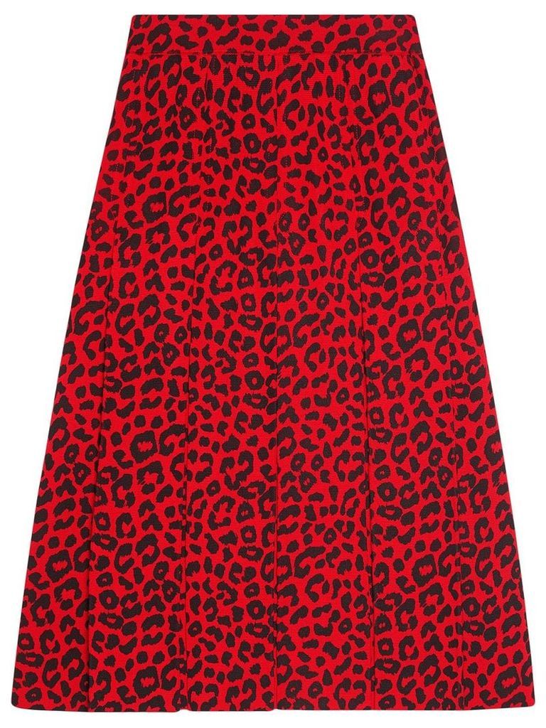 Gucci Skirt with leopard print - Red