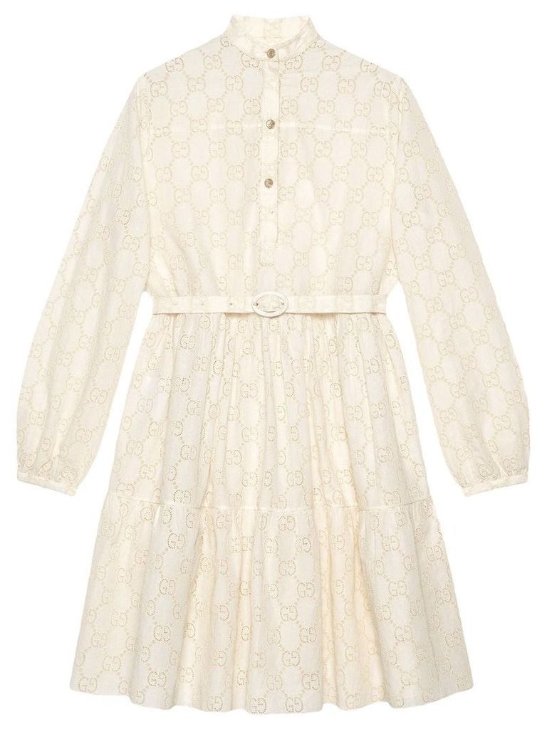 Gucci GG broderie anglaise dress - White