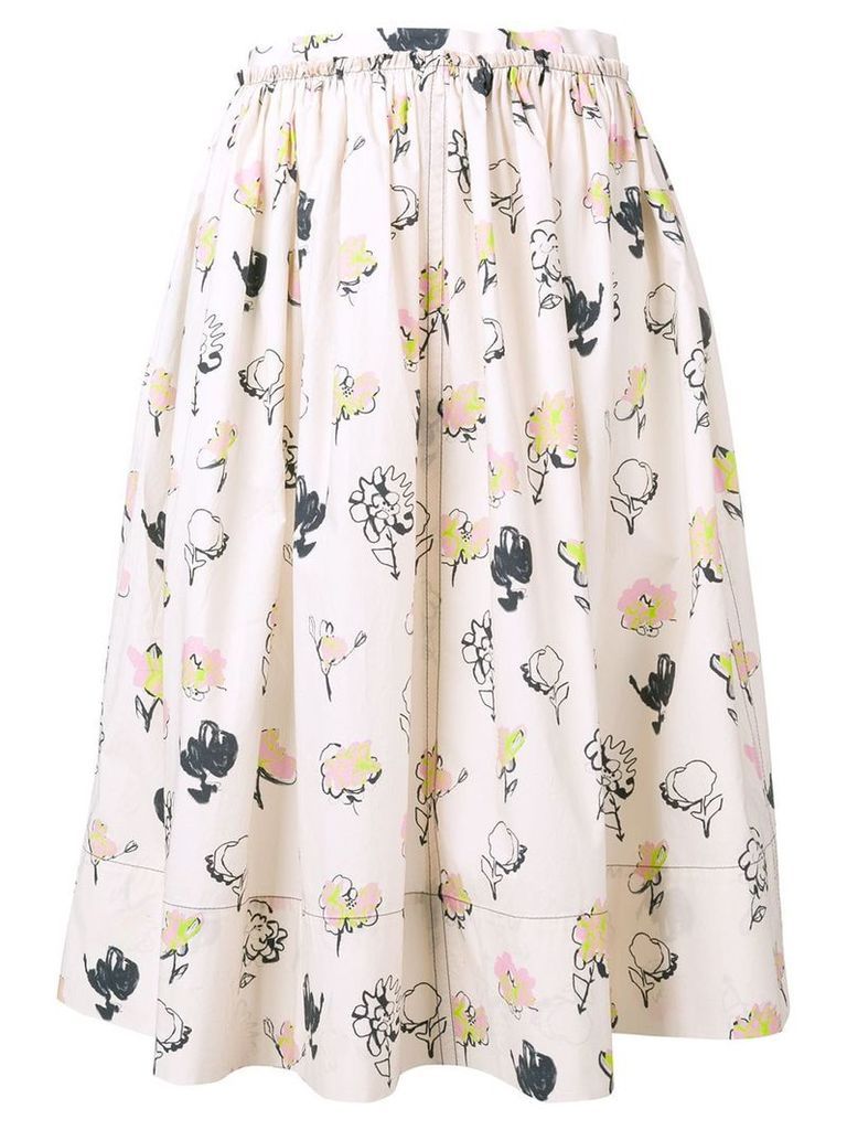 Marni painted rose skirt - NEUTRALS