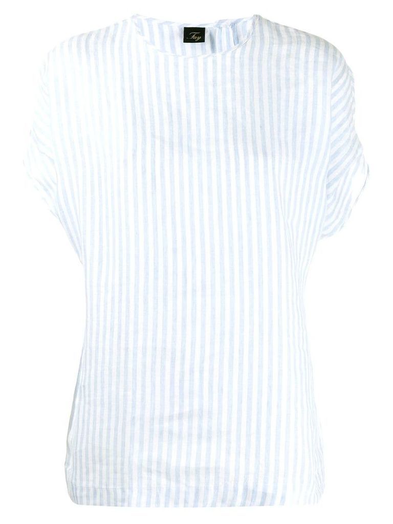 Fay striped short-sleeved top - Blue