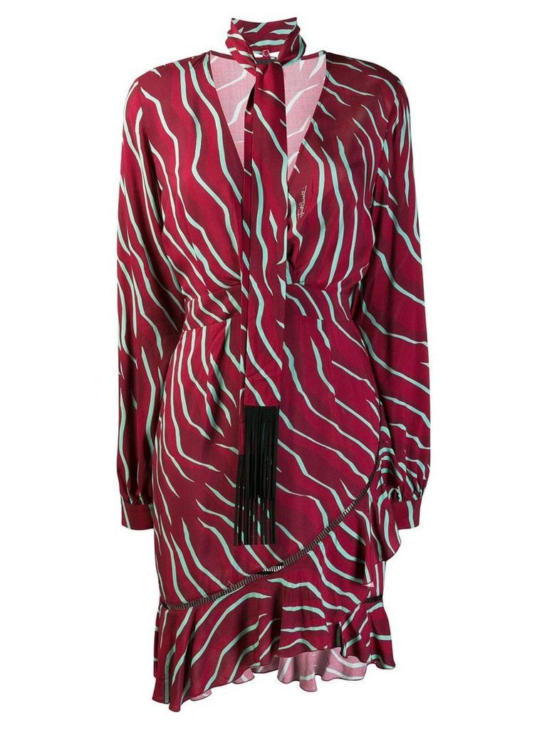 Just Cavalli zebra print scarf dress - Red
