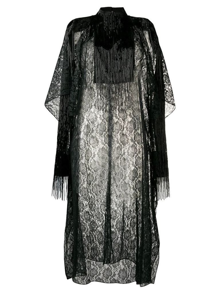 Christopher Kane lace fringe sleeve dress - Black
