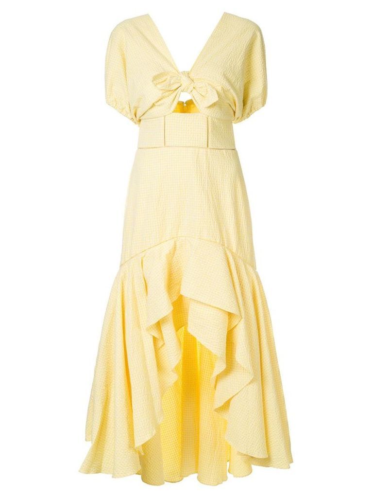 Jonathan Simkhai off-shoulder gingham dress - Yellow