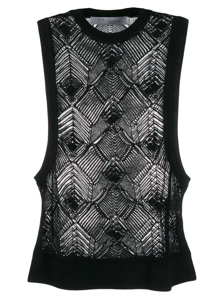 IRO geometric pattern knitted top - Black