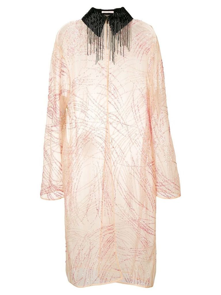 Christopher Kane sequin embroidered coat - PINK