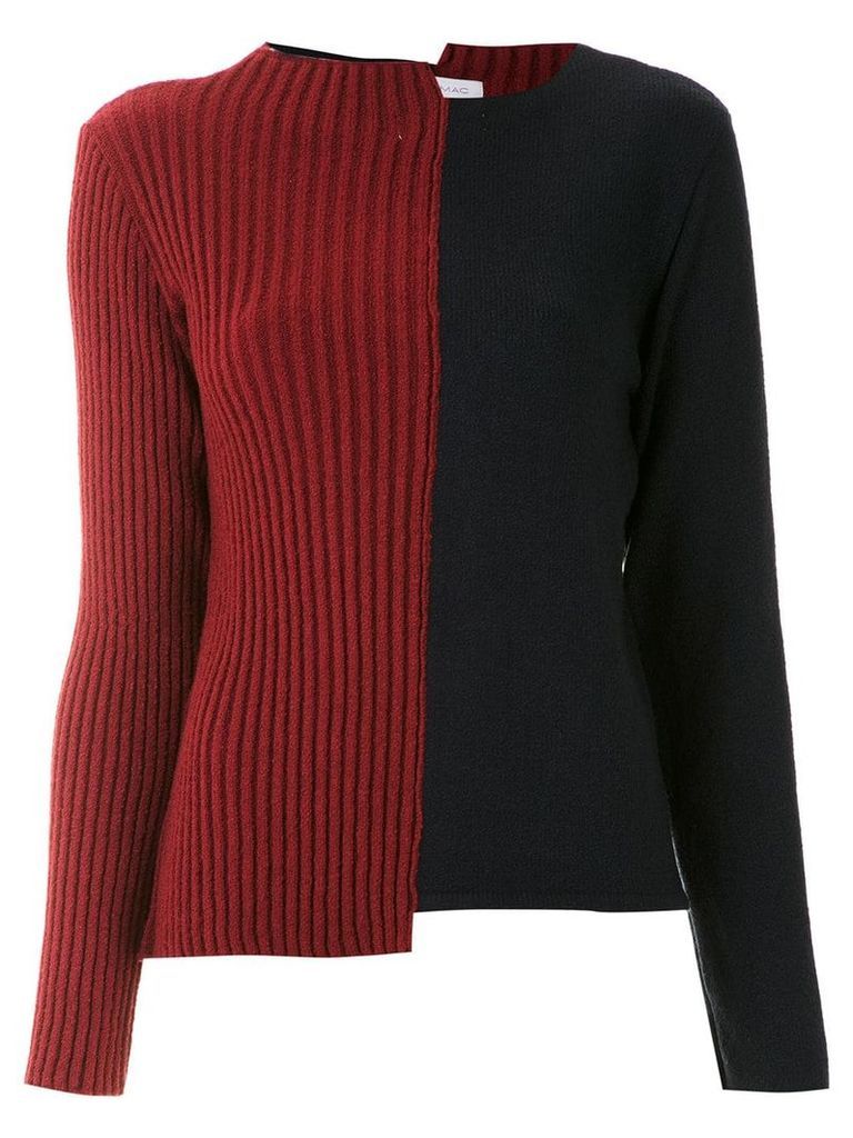 Mara Mac color block asymmetric sweater - Blue
