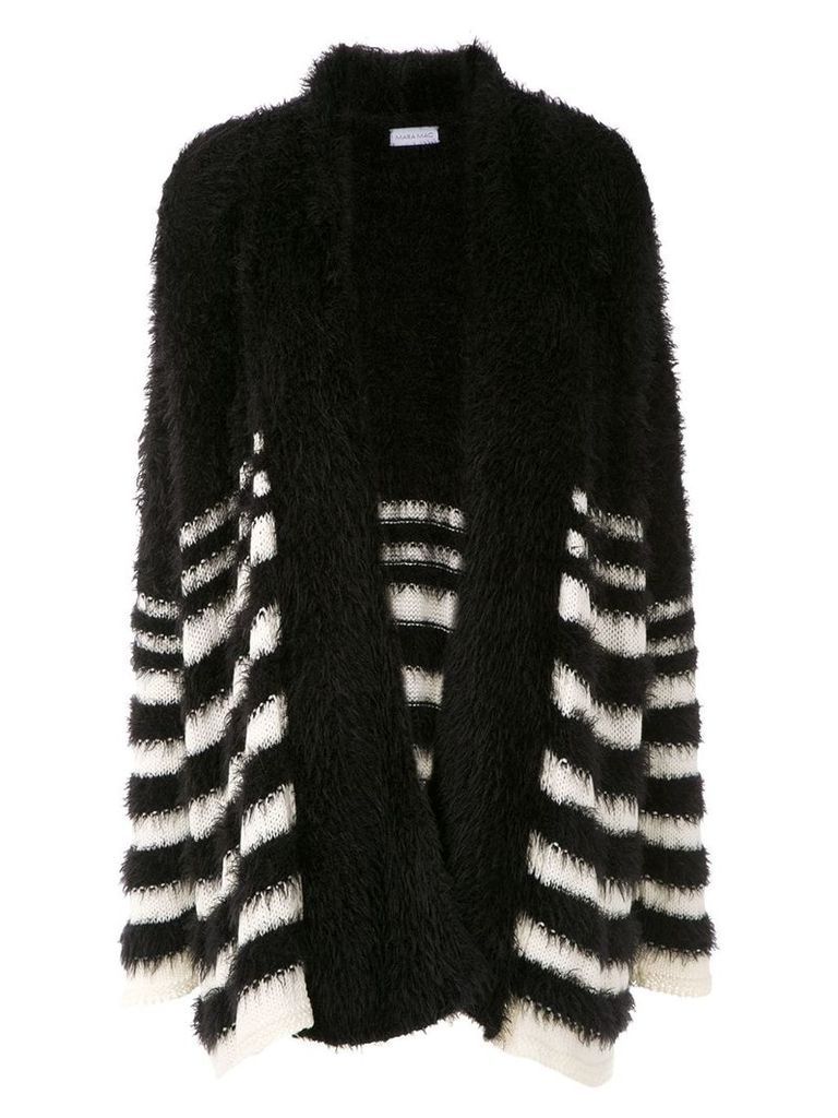 Mara Mac striped knit cardi-coat - Black