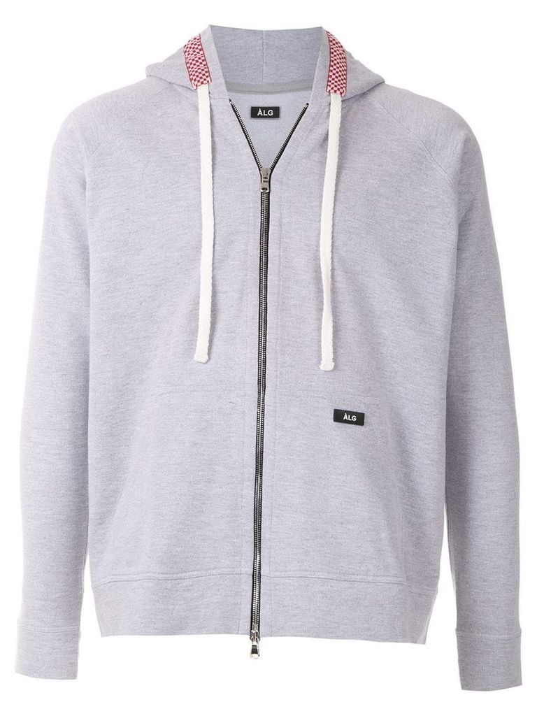 Àlg checkered trim hoodie - Grey