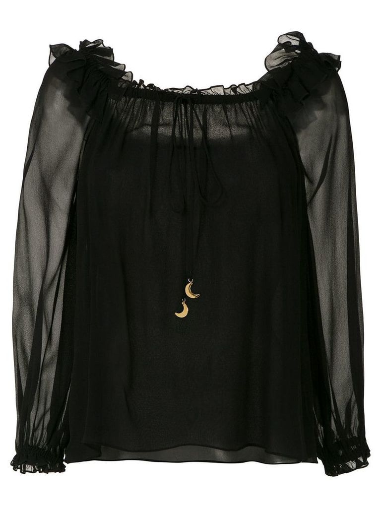 Nk ruffled silk blouse - Black
