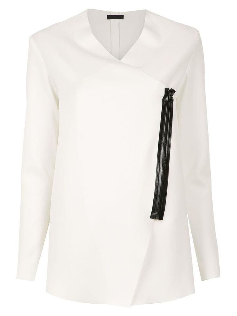 Osklen asymmetric coat - White