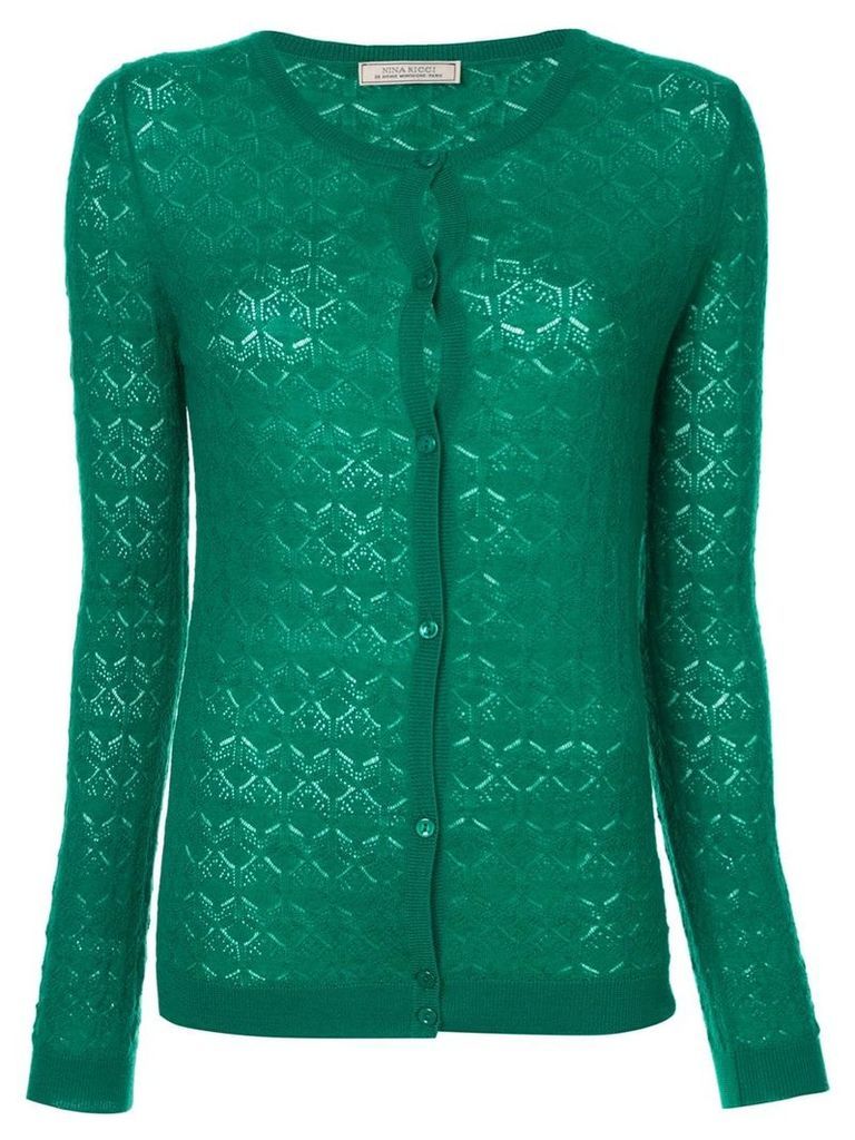Nina Ricci patterned cardigan - Green