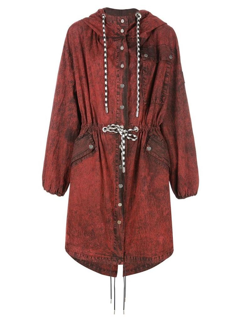 Proenza Schouler White Label PSWL Crinkled Cotton Coat - Red