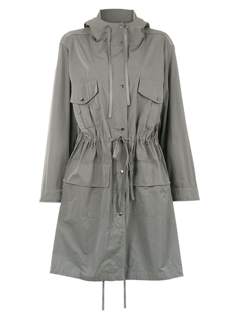 Gloria Coelho hooded trench coat - Grey