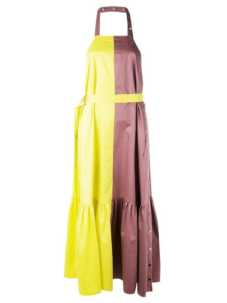 Tibi cotton poplin colourblock dress - Yellow