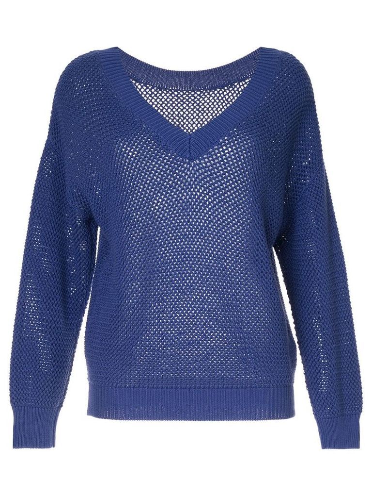 Nina Ricci knitted mesh jumper - Blue