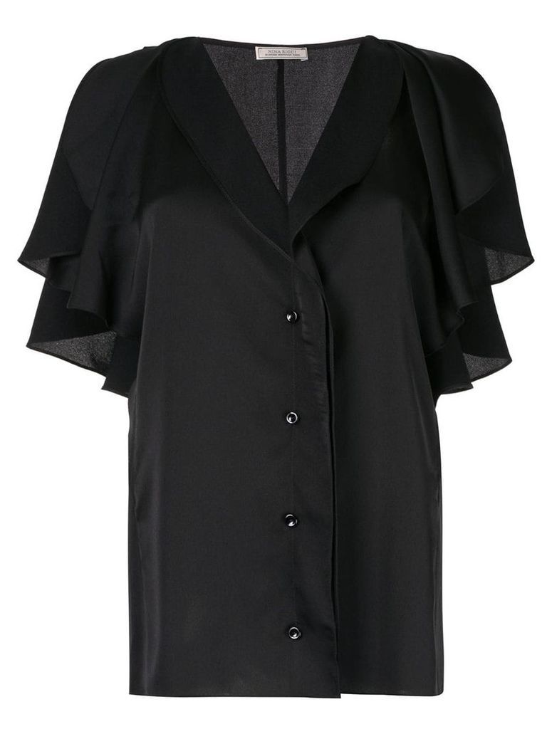 Nina Ricci ruffled sleeve blouse - Black