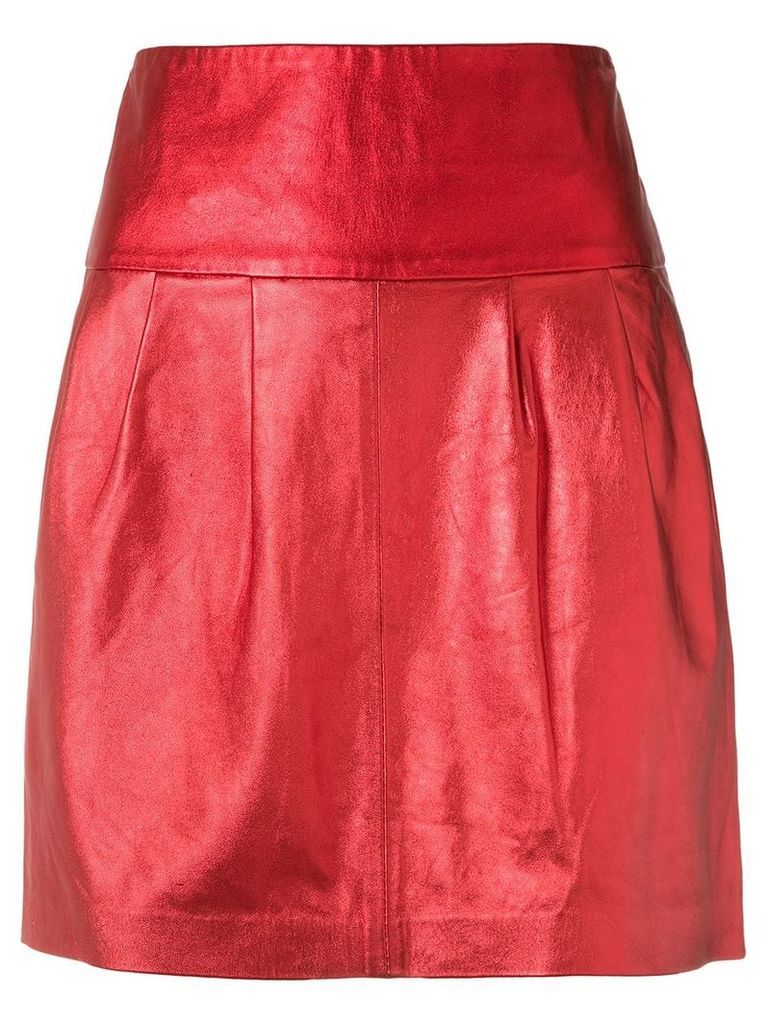 Andrea Bogosian metallic leather skirt - Red