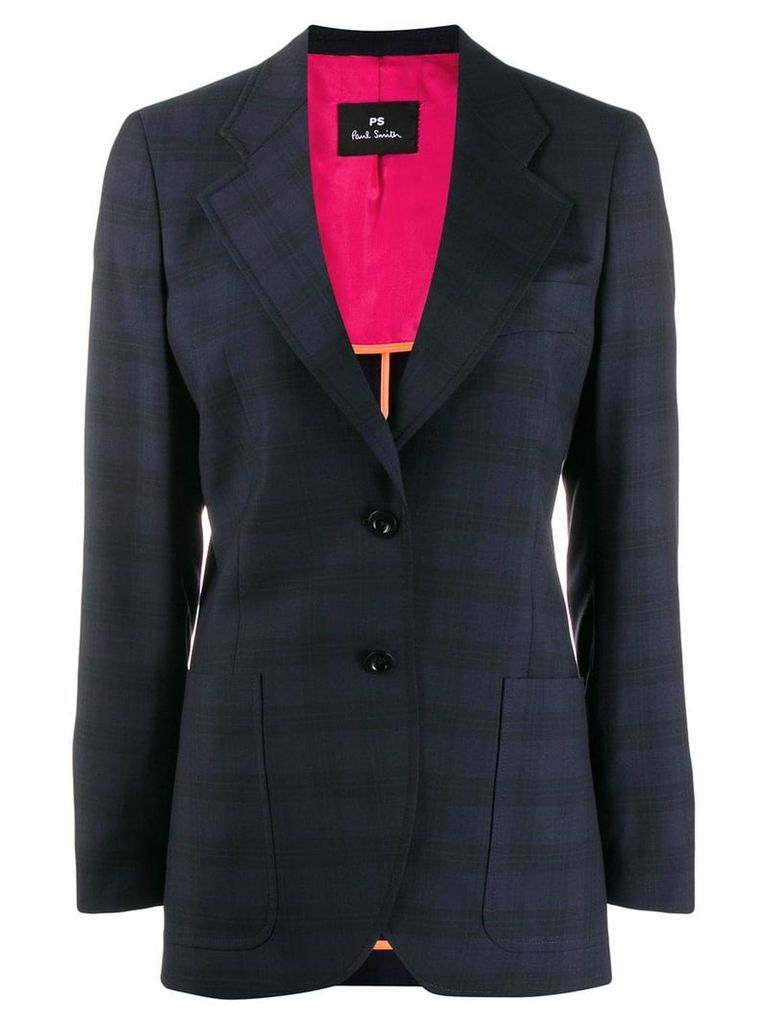 PS Paul Smith checked wool blazer - Blue