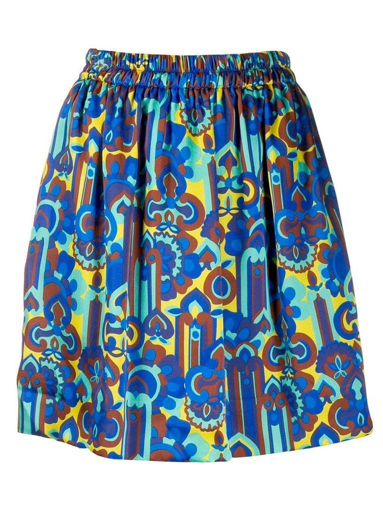 La Doublej all-over print pouf skirt - Blue