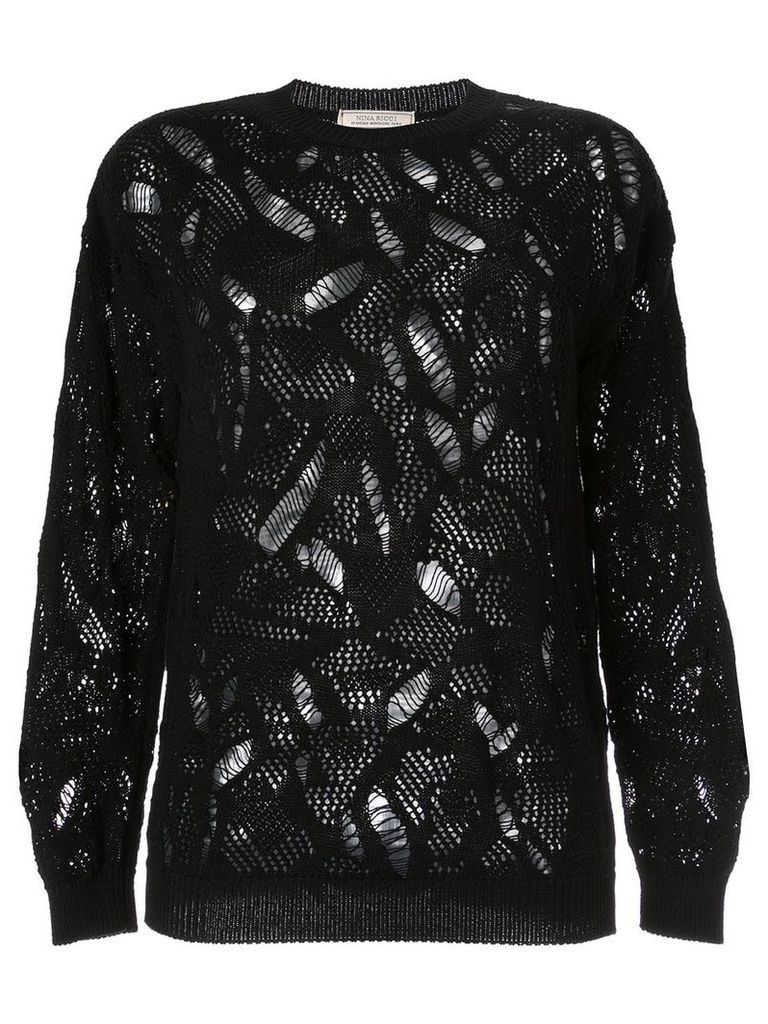 Nina Ricci patterned jumper - Black