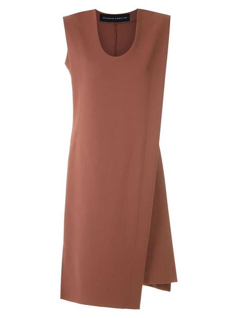 Gloria Coelho asymmetric dress - Brown