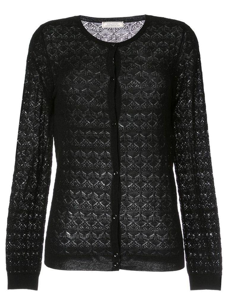 Nina Ricci patterned cardigan - Black