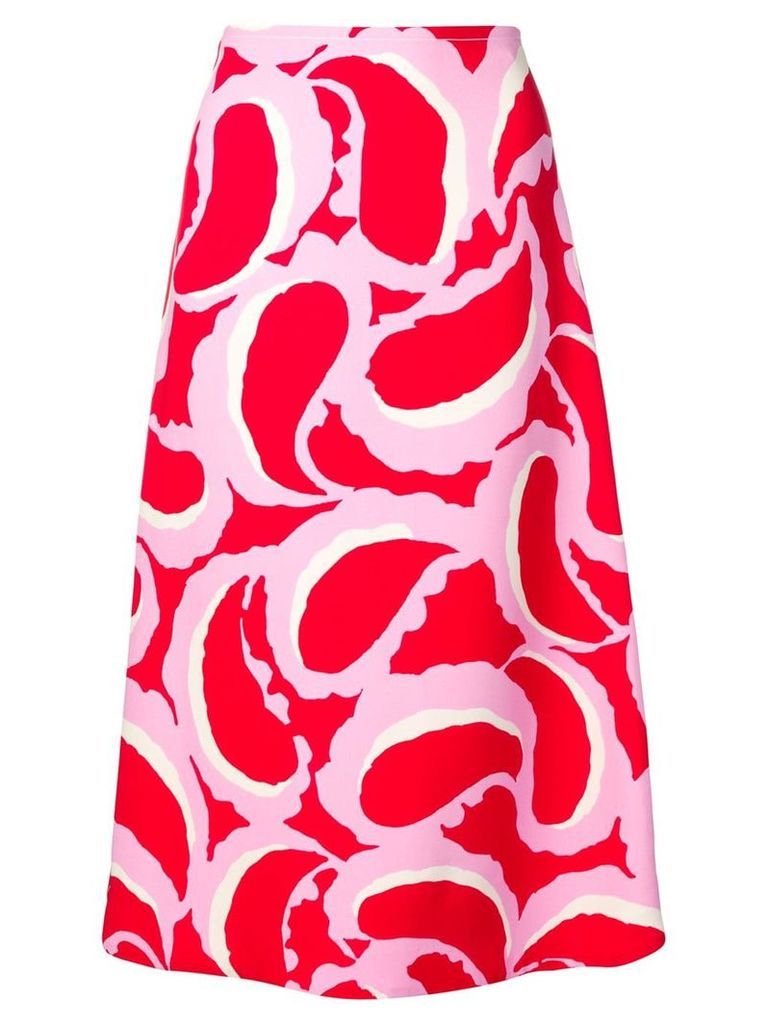Marni patterned a-line skirt - PINK