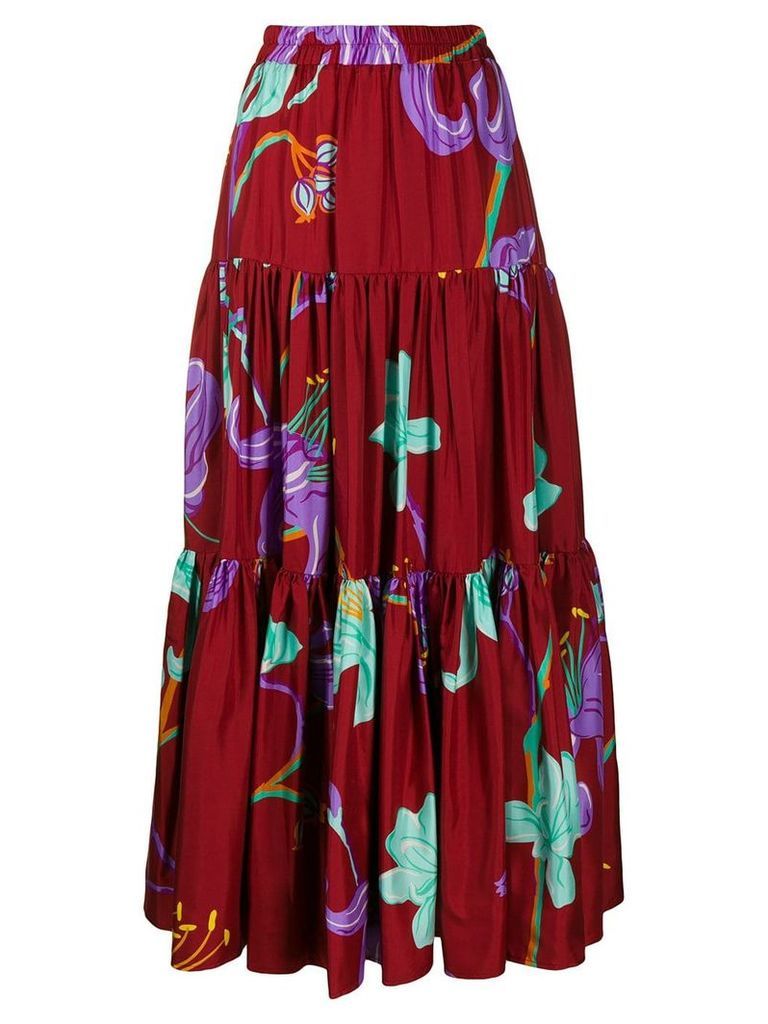 La Doublej x Mantero floral print skirt - Red