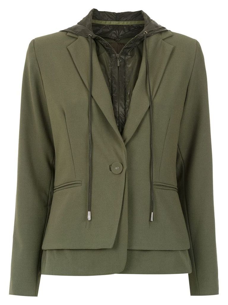 Mara Mac hooded layered blazer - Green