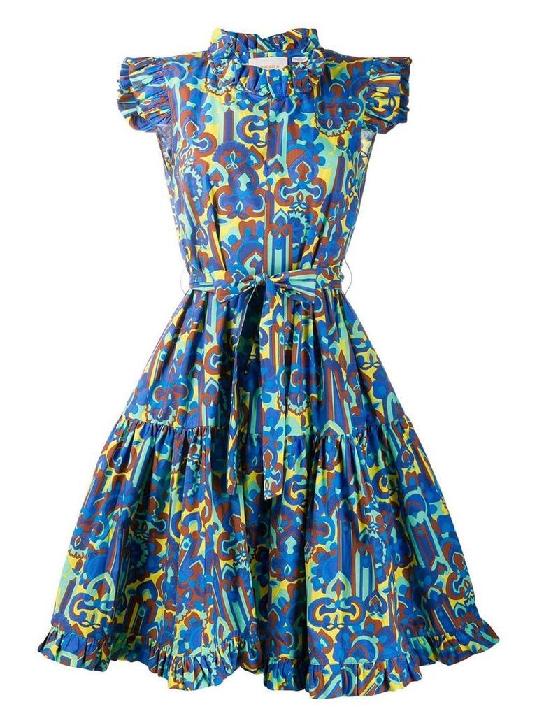La Doublej printed ruffle dress - Blue