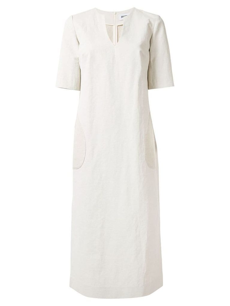 Partow contrast pocket midi dress - White