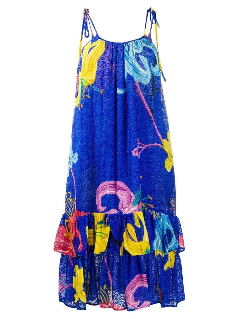 La Doublej floral print strap dress - Blue