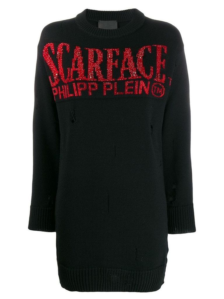 Philipp Plein Scarface distressed jumper - Black