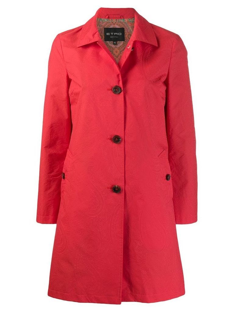 Etro single-breasted fitted coat - Red