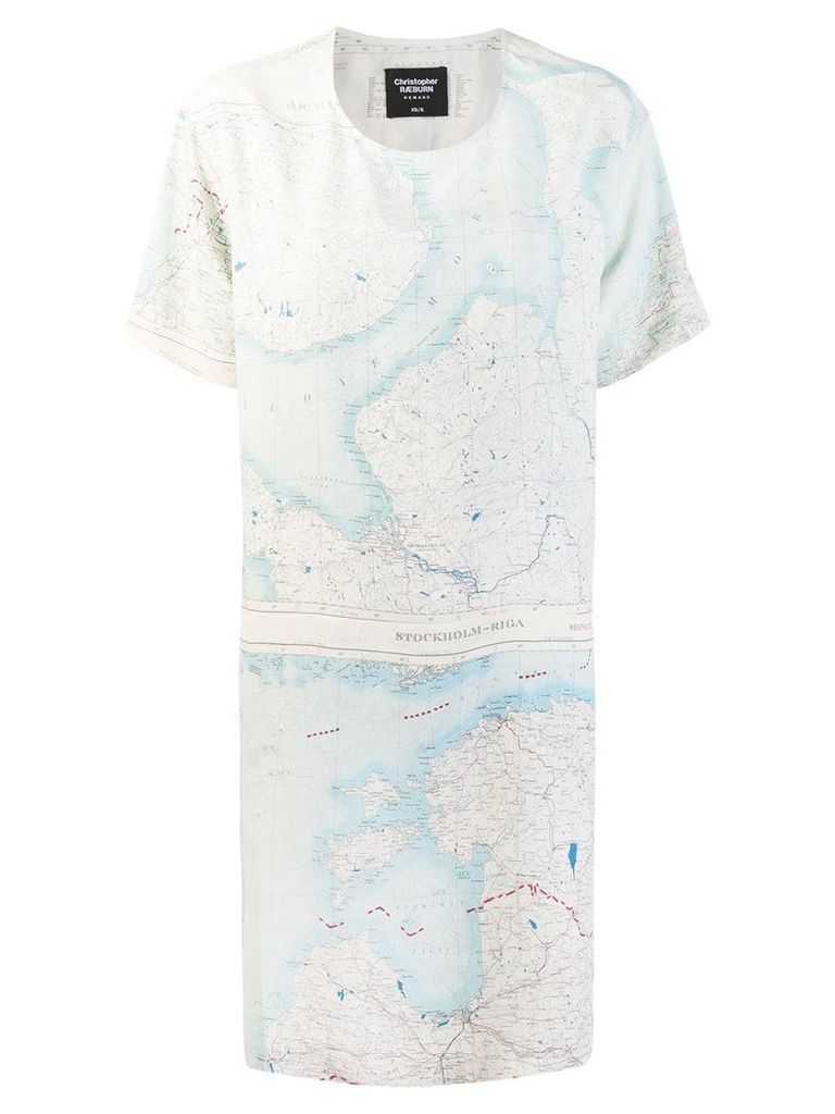 Raeburn silk Maps dress - White