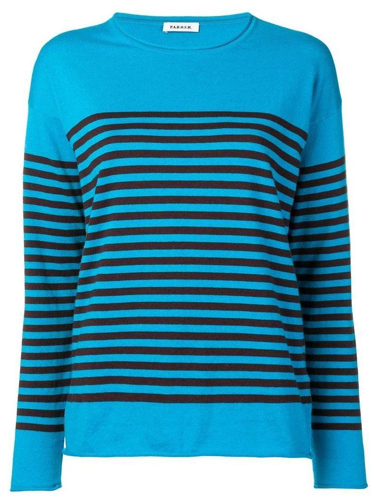 P.A.R.O.S.H. striped cashmere blend jumper - Blue