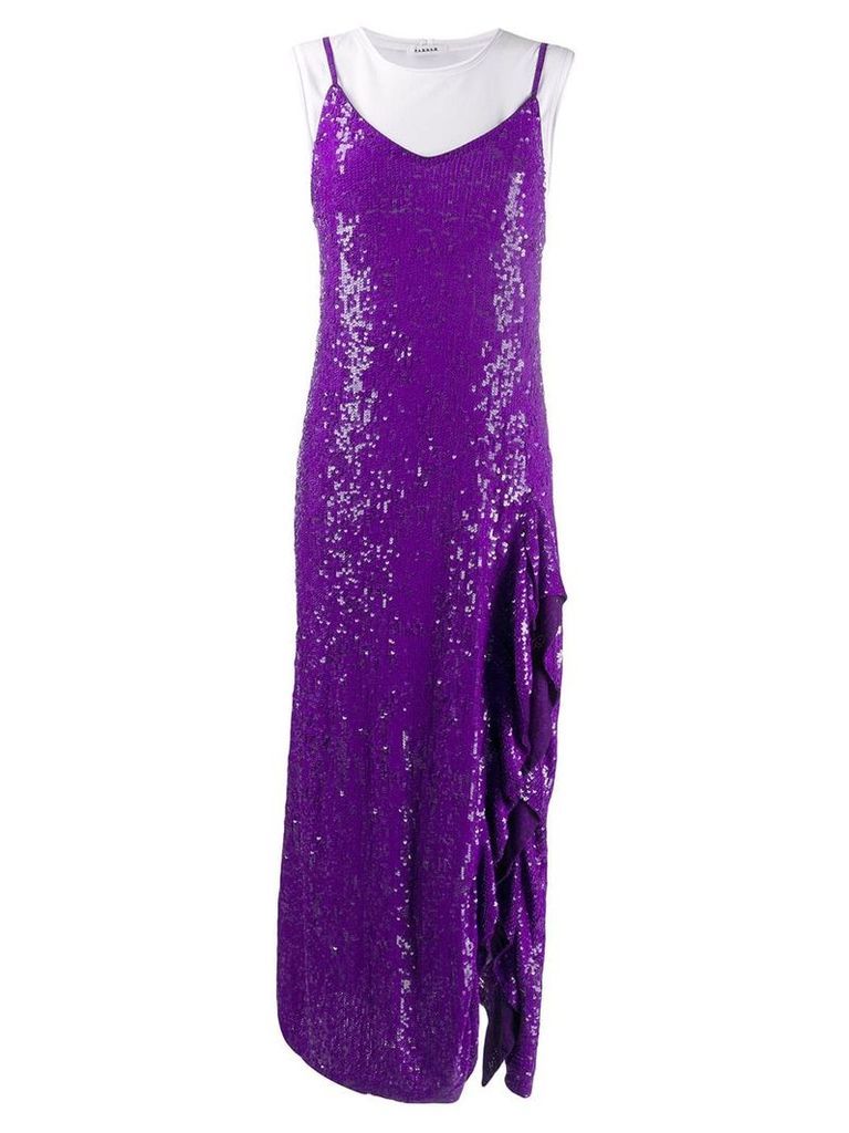 P.A.R.O.S.H. layered sequin slip dress - PURPLE