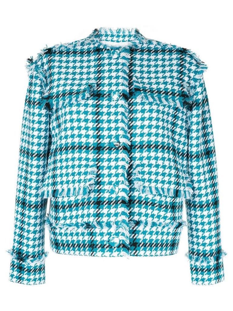 MSGM houndstooth pattern jacket - Blue
