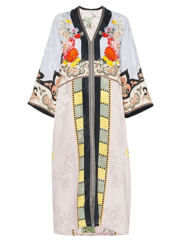 Etro floral print patchwork kaftan dress - MULTICOLOURED