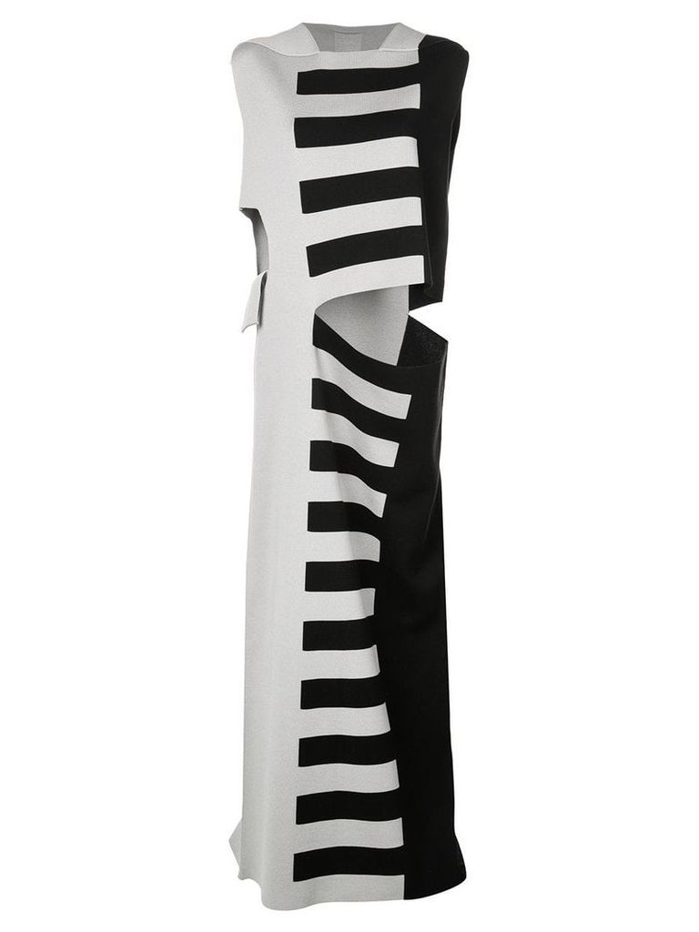 Rick Owens striped cut-out maxi dress - Grey