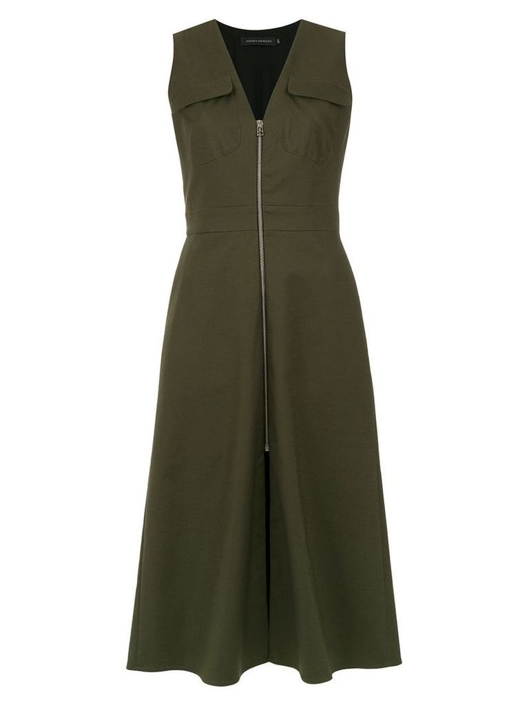 Andrea Marques midi zipped dress - Green