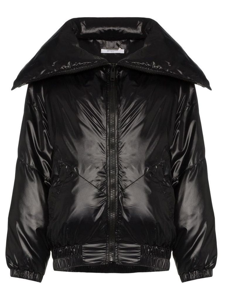 Givenchy logo varnished bomber jacket - Black